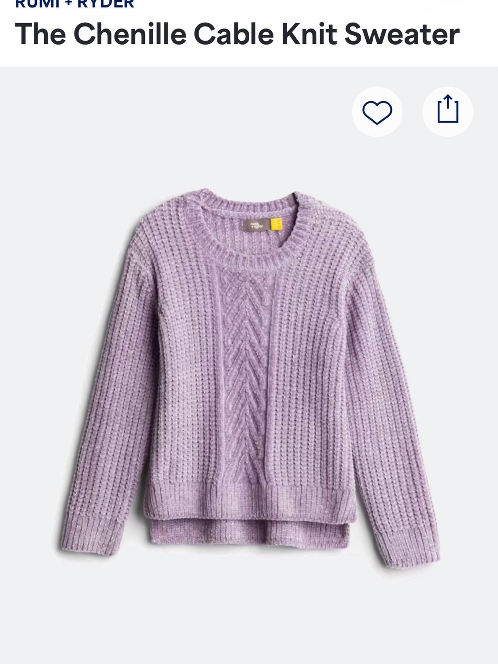 Kids Lilac Chenille Cable Knit Sweater by Romi + Ryder